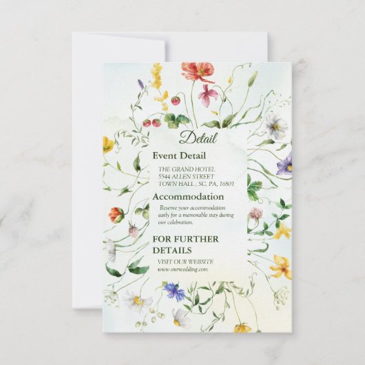 Carte Jardin Whimsical Aquarelle Fleur sauvage été (Devant)
