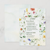 Carte Jardin Whimsical Aquarelle Fleur sauvage été (Devant / Derrière)