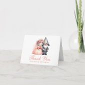 Carte Jardin Whimsical Gnome Orange Mariage Merci (Devant)