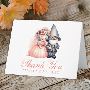 Carte Jardin Whimsical Gnome Orange Mariage Merci