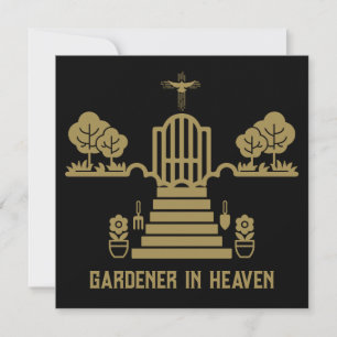 Carte Jardinier de deuil en mémoire Funérailles