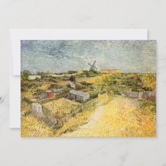 Carte Jardins potagers, Montmartre par Vincent van Gogh (Devant)