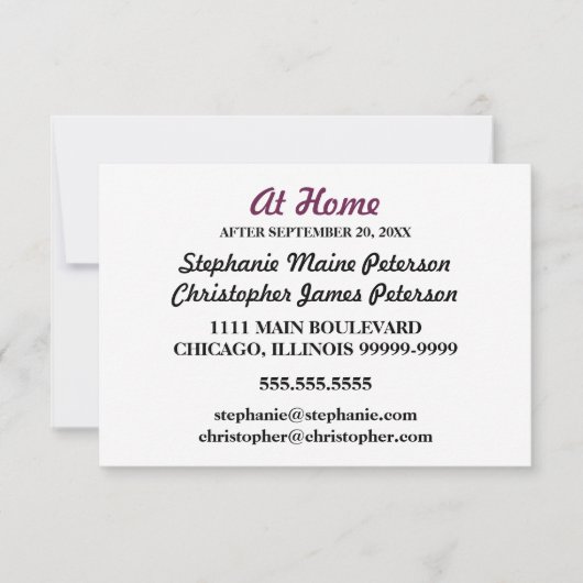 Carte Jasmin Violet Aquarelle À La Maison Après Le Maria (Devant)