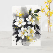Carte Jasmine - Fleurs aquarelles (Fleur jaune)