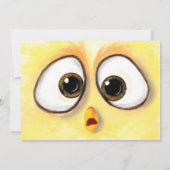 Carte Jaune aux yeux surpris de poulet Jaune Anniv (Dos)