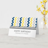 Carte Jaune Bleu Chevron Entreprise Du Groupe Anniversai (Fleur jaune)