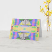 Carte Jaune bleu violet géométrique (Fleur jaune)