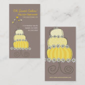 Carte jaune chic lunatique de profil de gâteau de (Devant / Derrière)
