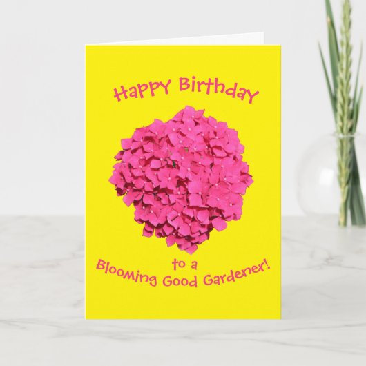 Carte Jaune clair rose fleurissant jardiner Anniversaire (Devant)