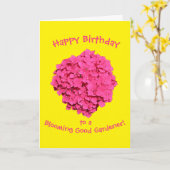 Carte Jaune clair rose fleurissant jardiner Anniversaire (Fleur jaune)