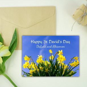 Carte Jaune Daffodils Saint David's Day Personnalisé