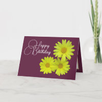 Jaune Daisies Vin Arrière - plan Joyeux Anniversai