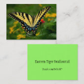Carte jaune d'ATC de papillon de machaon de tigre (Devant / Derrière)