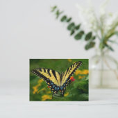 Carte jaune d'ATC de papillon de machaon de tigre (Debout devant)