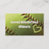 Carte jaune de car de coeur du base-ball (Dos)