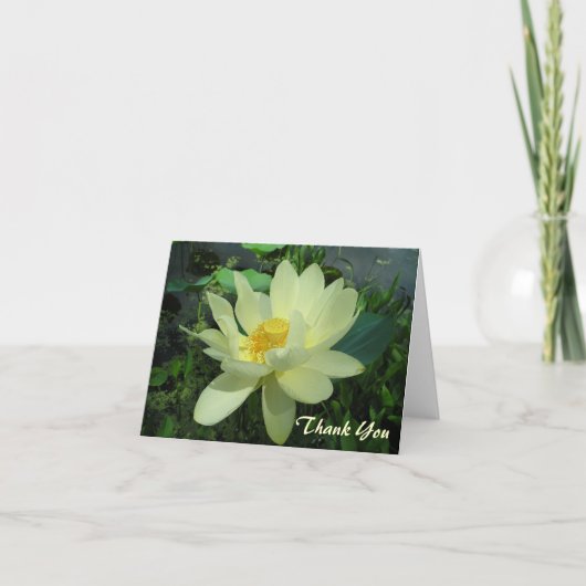 Carte jaune de fleur de nénuphar de Merci (Devant)