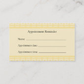 Carte jaune de rappel de rendez-vous (Dos)