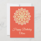 Carte Jaune Dot Mandala Bonne Anniversaire (Devant)