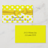 Carte jaune et blanche élégante de maman de point (Devant / Derrière)