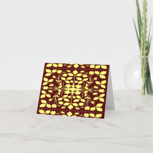 Carte Jaune et brun floraux (Devant)