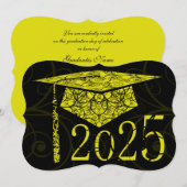 Carte Jaune et Noir Floral Casquette 2025 (Devant / Derrière)