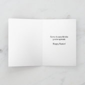 Carte Jaune et rose Joyeux lapin de Pâques (Intérieur)