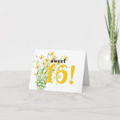 Carte Jaune Fleur sauvage doux 16e anniversaire (Devant)