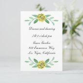 Carte Jaune Floral Foliage Accueil Mariage (Debout devant)