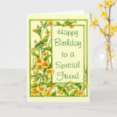 Carte Jaune Floral Joyeux anniversaire à un ami spécial (Fleur jaune)
