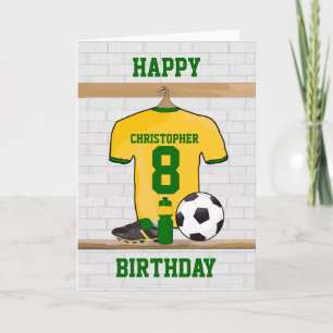 Carte Jaune Green Football Soccer Jersey Anniversaire