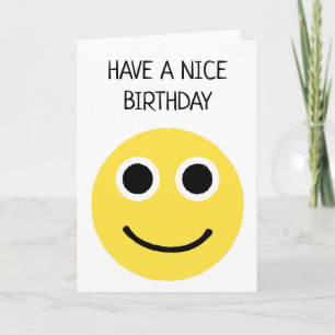 Carte Jaune joyeux visage souriant Emoji Emoticon annive