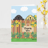 Carte Jaune Labrador Black Labrador Merci (Fleur jaune)