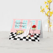 Carte Jaune Labrador Félicitations Mariage (Fleur jaune)