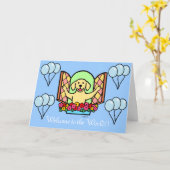 Carte Jaune Labrador Nouveau bébé garçon Félicitations (Fleur jaune)