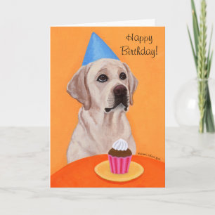 Carte Jaune Labrador Peinture de cupcake