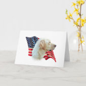 Carte Jaune Labrador Retriever American Flag, (Fleur jaune)