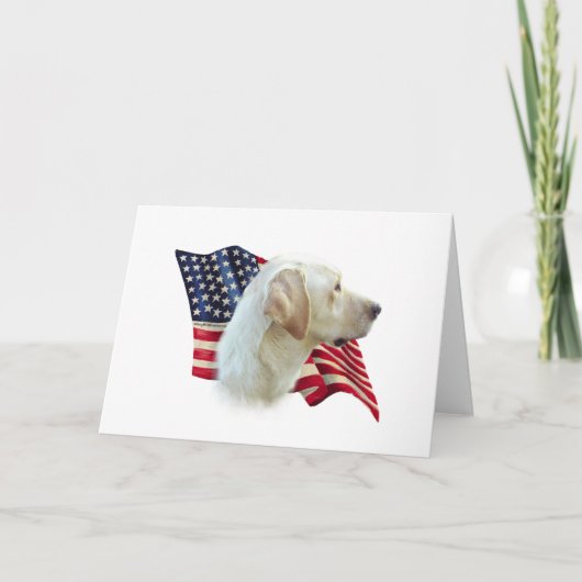 Carte Jaune Labrador Retriever American Flag, (Devant)