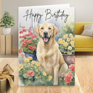 Carte Jaune Labrador Retriever Chien photo Anniversaire