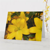 Carte Jaune Lilly Anniversaire. (Fleur jaune)
