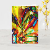 Carte Jaune orange vert Abstrait Imaginaire design (Fleur jaune)