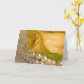 Carte Jaune Rose et Perles Bonne Fête des mères (Fleur jaune)