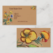 Carte jaune toujours fraîche de fleurs (Devant / Derrière)