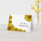 Carte Jaune Tournesol Bordure Mixte Mariage de famille (Fleur jaune)