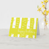 Carte Jaune Tree Trunks Carte Joyeuse Anniversaire (Fleur jaune)