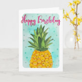 Carte Jaune tropical Anniversaire (Fleur jaune)