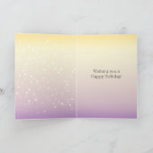 Carte Jaune Violet Blanc Bokeh Points Marguerite Anniver (Intérieur)