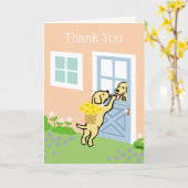 Carte  jaunes du Labrador Merci de printemps (Fleur jaune)