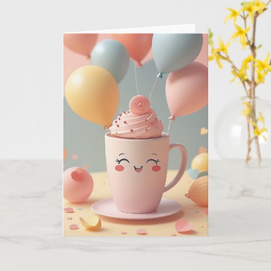 Carte Java Joy Anniversaire (Fleur jaune)
