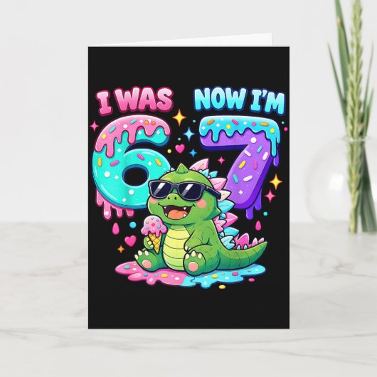 Carte J'avais 6 ans j'ai 7 ans anniversaire 67 mème kaij (Devant)