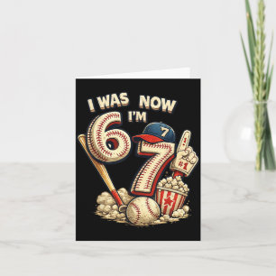 Carte J'avais 6 ans, j'ai 7 ans, anniversaire de basebal
